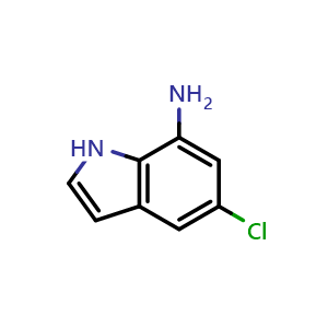 Chemical structure of 7-Amino-5-chloro-1H-indole , CAS 292636-11-4, AChemBlock M24099