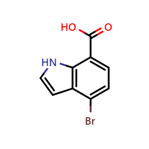 Chemical structure of 4-Bromo-1H-indole-7-carboxylic acid , CAS 1211594-25-0, AChemBlock M24102