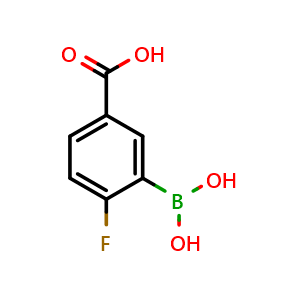 Chemical structure of 5-Carboxy-2-fluorophenylboronic acid , CAS 874219-59-7, AChemBlock N24128