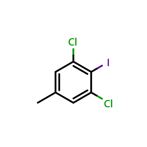 Chemical structure of 3,5-Dichloro-4-iodotoluene , CAS 939990-12-2, AChemBlock N24134