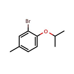 Chemical structure of 2-Bromo-4-methyl-1-(propan-2-yloxy)benzene , CAS 13178-89-7, AChemBlock N24145