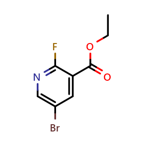 Chemical structure of Ethyl 5-bromo-2-fluoro-3-pyridinecarboxylate , CAS 1214362-74-9, AChemBlock N24151