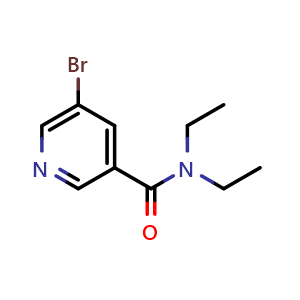 Chemical structure of 5-Bromo-N,N-diethyl-3-pyridinecarboxamide , CAS 104290-44-0, AChemBlock N24167