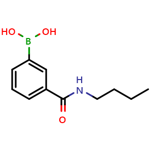 Chemical structure of 3-(Butylaminocarbonyl)phenylboronic acid , CAS 397843-70-8, AChemBlock N24171