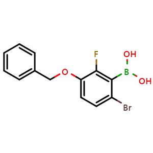 Chemical structure of 3-(Benzyloxy)-6-bromo-2-fluorophenylboronic acid , CAS 957035-10-8, AChemBlock N24173