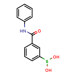 Chemical structure of 3-Phenylaminocarbonylphenylboronic acid , CAS 397843-71-9, AChemBlock N24174