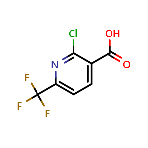Chemical structure of 2-Chloro-6-(trifluoromethyl)pyridine-3-carboxylic acid , CAS 280566-45-2, AChemBlock N24176