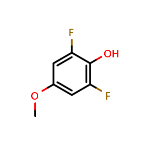 Chemical structure of 2,6-Difluoro-4-methoxyphenol , CAS 886498-93-7, AChemBlock N24179