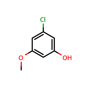 Chemical structure of 3-Chloro-5-methoxyphenol , CAS 65262-96-6, AChemBlock N24186