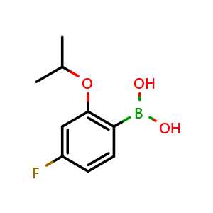 Chemical structure of 4-Fluoro-2-isopropoxyphenylboronic acid , CAS 480438-59-3, AChemBlock N24212