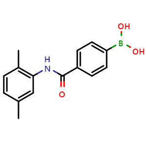 Chemical structure of 4-(2,5-Dimethylphenylcarbamoyl)phenylboronic acid , CAS 913835-40-2, AChemBlock N24226
