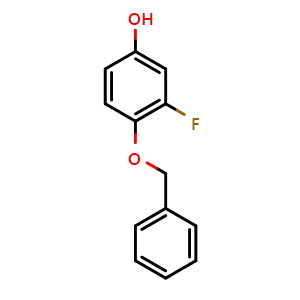Chemical structure of 4-(Benzyloxy)-3-fluorobenzenol , CAS 81228-25-3, AChemBlock N24255