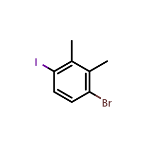 Chemical structure of 1-Bromo-2,3-dimethyl-4-iodobenzene , CAS 1160573-43-2, AChemBlock N24256