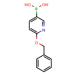 Chemical structure of 6-Benzyloxypyridine-3-boronic acid , CAS 929250-35-1, AChemBlock N24264