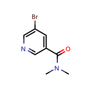 Chemical structure of 5-Bromo-N,N-dimethyl-3-pyridinecarboxamide , CAS 292170-96-8, AChemBlock N24273