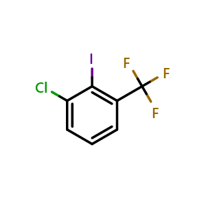 Chemical structure of 3-Chloro-2-iodobenzotrifluoride , CAS 203626-41-9, AChemBlock N24290