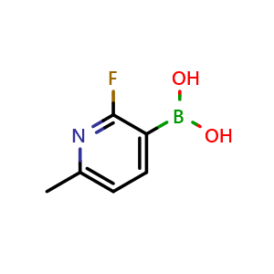 Chemical structure of 2-Fluoro-6-methylpyridine-3-boronic acid , CAS 906744-85-2, AChemBlock N24294