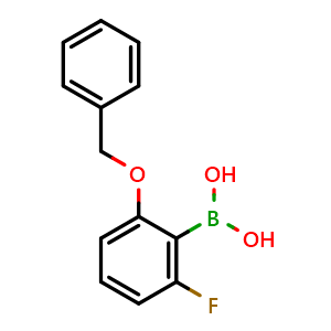 Chemical structure of 2-Benzyloxy-6-fluorophenylboronic acid , CAS 1217500-53-2, AChemBlock N24301