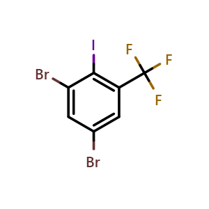 Chemical structure of 3,5-Dibromo-2-iodobenzotrifluoride , CAS 1027512-22-6, AChemBlock N24304