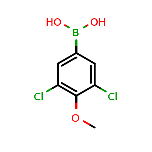 Chemical structure of 3,5-Dichloro-4-methoxyphenylboronic acid , CAS 175883-61-1, AChemBlock N24332