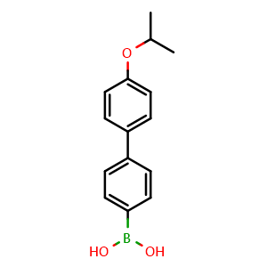 Chemical structure of 4-(4'-Isopropoxyphenyl)phenylboronic acid , CAS 870717-98-9, AChemBlock N24333