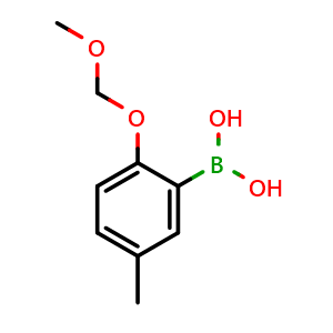 Chemical structure of 2-(Methoxymethoxy)-5-methylphenylboronic acid , CAS 478685-71-1, AChemBlock N24338
