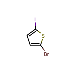 Chemical structure of 2-Bromo-5-iodothiophene , CAS 29504-81-2, AChemBlock N24353