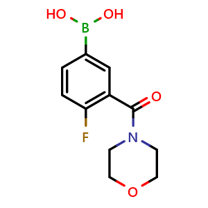 Chemical structure of 4-Fluoro-3-(morpholine-4-carbonyl)phenylboronic acid , CAS 874219-29-1, AChemBlock N24370