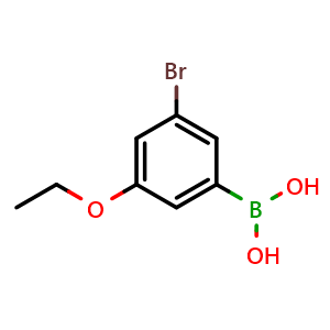 Chemical structure of 3-Bromo-5-ethoxyphenylboronic acid , CAS 849062-02-8, AChemBlock N24374