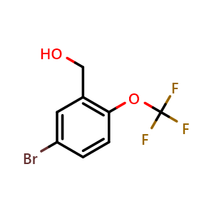 Chemical structure of 5-Bromo-2-(trifluoromethoxy)benzyl alcohol , CAS 685126-86-7, AChemBlock N24380