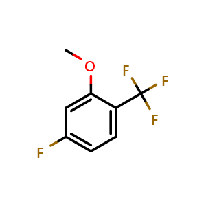 Chemical structure of 2-Methoxy-4-fluorobenzotrifluoride , CAS 1114809-20-9, AChemBlock N24387