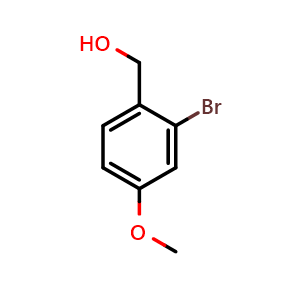 Chemical structure of (2-Bromo-4-methoxy-phenyl)methanol , CAS 163190-79-2, AChemBlock N24390