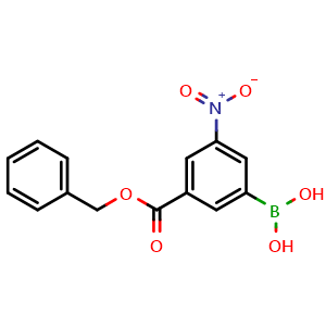 Chemical structure of 3-Benzyloxycarbonyl-5-nitrophenylboronic acid , CAS 380430-62-6, AChemBlock N24395