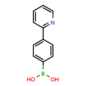Chemical structure of 4-(Pyridin-2-yl)phenylboronic acid , CAS 170230-27-0, AChemBlock N24397