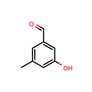 Chemical structure of 3-Hydroxy-5-methylbenzaldehyde , CAS 60549-26-0, AChemBlock N24404