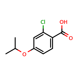 Chemical structure of 2-Chloro-4-isopropoxybenzoic acid , CAS 334018-32-5, AChemBlock N24405