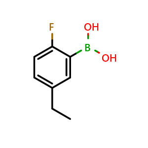 Chemical structure of 5-Ethyl-2-fluorophenylboronic acid , CAS 900175-03-3, AChemBlock N24415