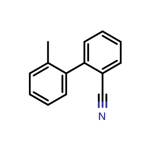 Chemical structure of 2-(2-Methylphenyl)benzonitrile , CAS 157366-46-6, AChemBlock N24417