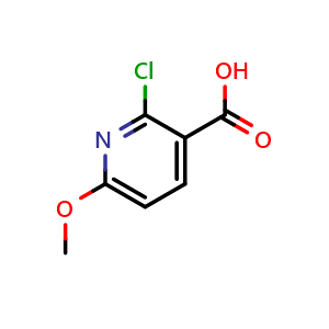 Chemical structure of 2-Chloro-6-methoxypyridine-3-carboxylic acid , CAS 503000-87-1, AChemBlock N24433