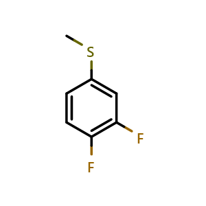 Chemical structure of 1,2-Difluoro-4-(methylsulfanyl)benzene , CAS 130922-41-7, AChemBlock N24442