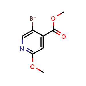 Chemical structure of Methyl 5-bromo-2-methoxyisonicotinate , CAS 886365-25-9, AChemBlock N24443