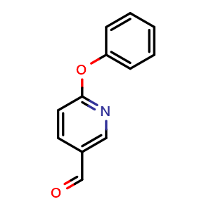 Chemical structure of 6-Phenoxypyridine-3-carboxaldehyde , CAS 173282-69-4, AChemBlock N24447