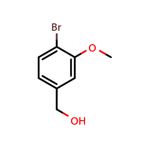 Chemical structure of 4-Bromo-3-methoxybenzyl alcohol , CAS 17100-64-0, AChemBlock N24448