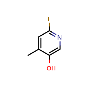 Chemical structure of 2-Fluoro-5-hydroxy-4-methylpyridine , CAS 1227577-18-5, AChemBlock N24453
