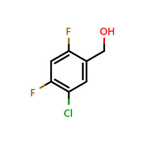 Chemical structure of 5-Chloro-2,4-difluorobenzyl alcohol , CAS 915409-63-1, AChemBlock N24457