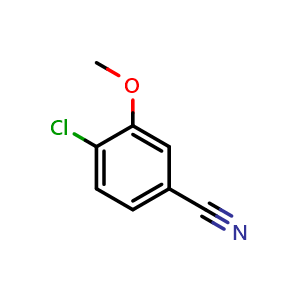Chemical structure of 4-Chloro-3-methoxybenzonitrile , CAS 189628-40-8, AChemBlock N24459