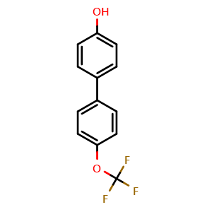 Chemical structure of 4-(4-Trifluoromethoxyphenyl)phenol , CAS 173025-79-1, AChemBlock N24479