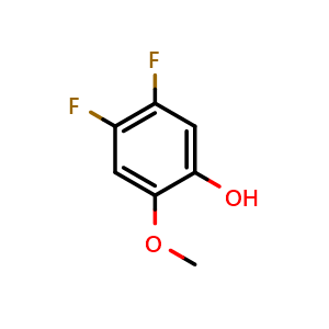 Chemical structure of 4,5-Difluoro-2-methoxyphenol , CAS 246029-17-4, AChemBlock N24487