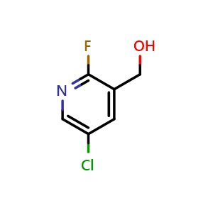 Chemical structure of 5-Chloro-2-fluoro-3-(hydroxymethyl)pyridine , CAS 884494-79-5, AChemBlock N24490