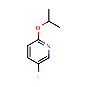 Chemical structure of 5-Iodo-2-isopropoxypyridine , CAS 902837-54-1, AChemBlock N24494